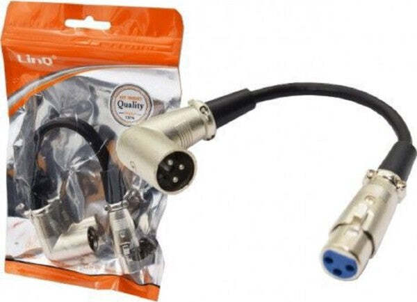 Cavo-Adattatore-Audio-Da-Xlr-Maschio-A-Xlr-Femmina-Angolare-Microfono-Kl-9233