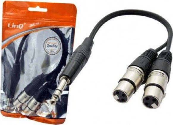 Cavo-Adattatore-Audio-Jack-6,35mm-Maschio-Stereo-A-2-Xlr-Femmina-Microfono-Kl-9239
