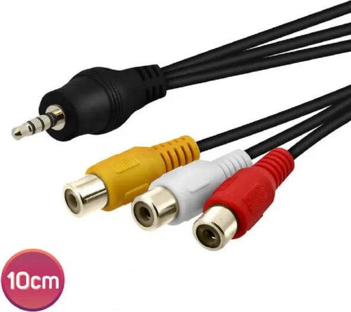 Cavo-Adattatore-Audio-Video-Da-Jack-3.5mm-Maschio-A-3x-Rca-Femmina-10cm-Av-3rca