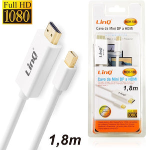 Cavo Adattatore Mini Displayport Maschio A Hdmi Maschio 1.8mt Full Hd 1080 Mdh-18b Elettronica/Informatica/Accessori/Cavi e accessori/Cavi/Cavi HDMI Trade Shop italia - Napoli, Commerciovirtuoso.it