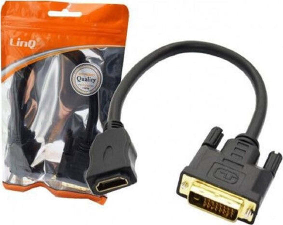 Cavo-Adattatore-Video-Da-Hdmi-Femmina-A-Dvi-24+1-Maschio-Tv-Proiettori-Pc-Kl-9230