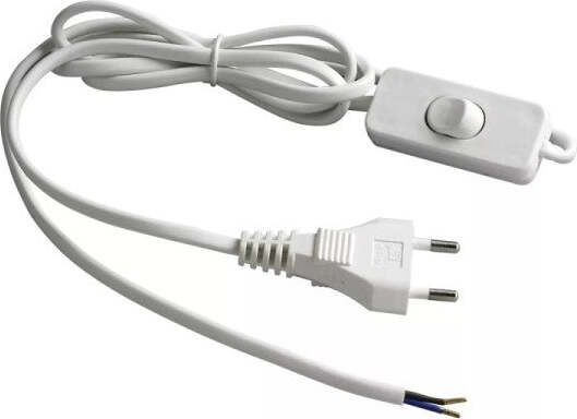 Cavo-Alimentazione-Bianco-Presa-Elettrica-Interruttore-2gx0.75mm-1.5mt-Bipolare