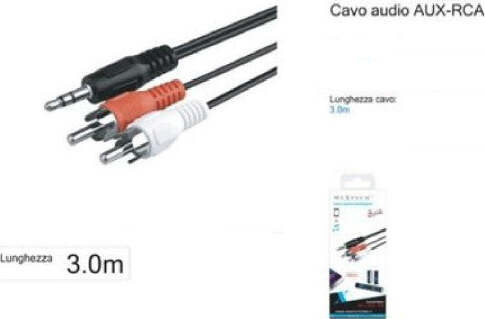 Cavo-Audio-Da-Jack-3,5mm-Aux-A-2rca-Maschio-Doppio-Stereo-Prolunga-3mt-Aux-r3.0m