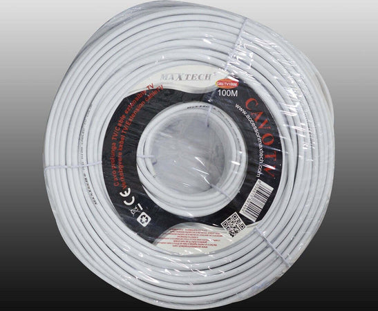 Cavo-Cavetto-Coassiale-Tv-Prolunga-Pvc-100-Metri-Schermatura-Maxtech-Cav-tv100m
