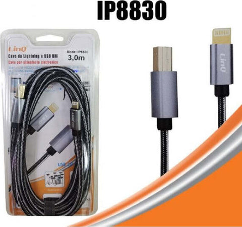 Cavo-Da-Lightning-A-Usb-Bm-Type-b-Per-Stampante-Pianoforte-Elettronico-3mt-Ip8830