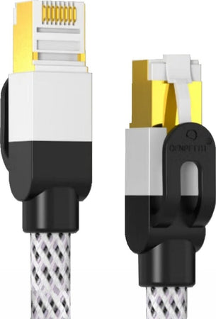 Cavo Ethernet 5M CAT7 Patch Lan Intrecciato in Nylon ad Alta Velocità Piatto Schermato RJ45 10Gbps 600MHz