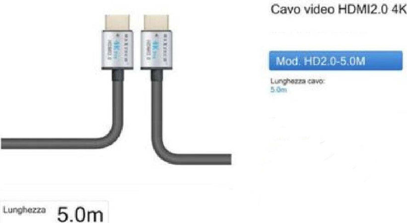 Cavo Hdmi 2.0 4k Da 5 Metri High Speed Tv Monitor Audio Video Cavetto Hd2.0-5.0m Elettronica e telefonia > Accessori Audio e Video > Cavi Audio e Video Trade Shop italia - Napoli, Commerciovirtuoso.it