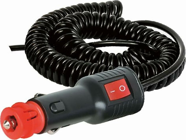 Cavo spiralato con spina accendisigari on/off 3,5m Confezione da 1pz