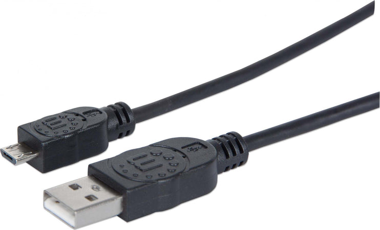 Cavo-USB-2.0-A-maschio/Micro-B-maschio-0,5m-Nero-Manhattan