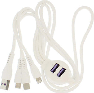 Cavo Usb 5 In 1 40 Cm Ricarica Rapida Trasferimento Dati 3.1a 2 Porte Usb Q-a35 Elettronica/Cellulari e accessori/Accessori/Cavi e adattatori/Cavi USB Trade Shop italia - Napoli, Commerciovirtuoso.it