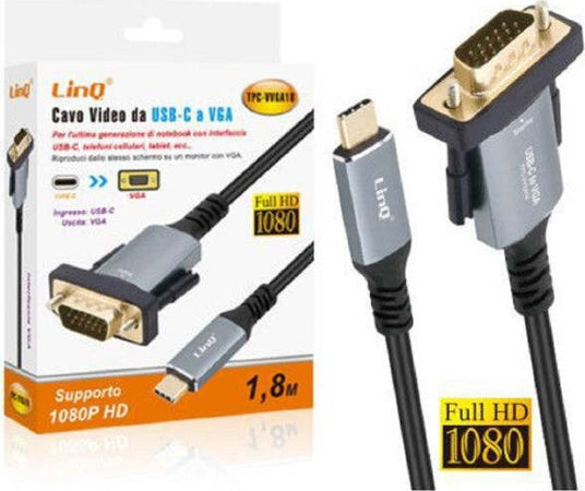 Cavo-Video-Adattatore-Da-Type-c-A-Vga-Ad-Alta-Definizione-1080p-1,8mt-Tpc-vvga18