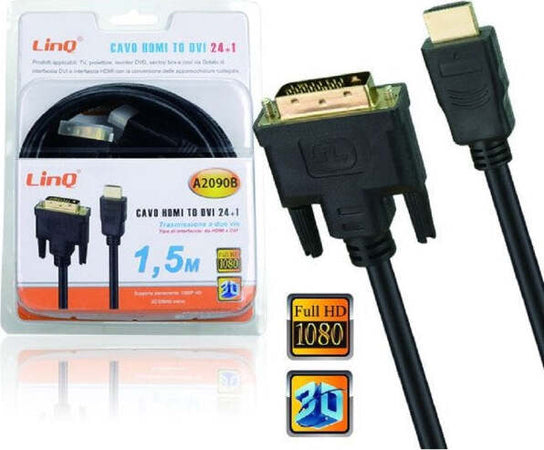 Cavo-Video-Hdmi-Maschio-A-Dvi-Full-Hd-1,5mt-Pc-Proiettore-Console-Gioco-Tv-A2090b