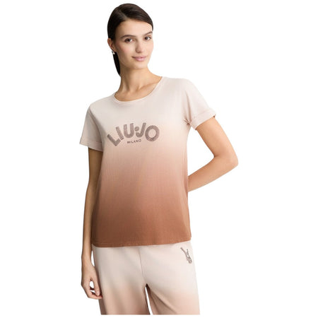 Liu Jo t-shirt marrone con strass TA5267JS923 M9113 T-shirt Liu Jo