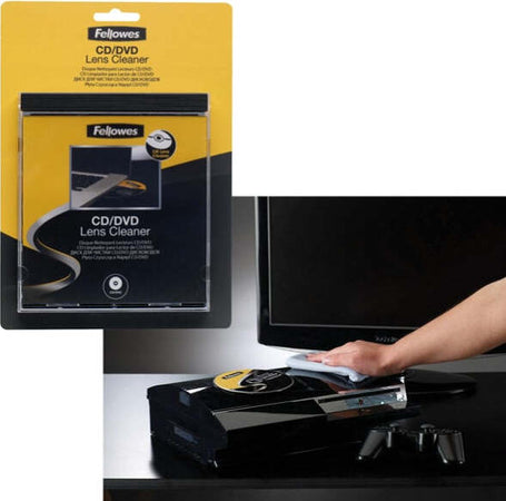 CD di pulizia per lettore CD-DVD - Fellowes Cancelleria e prodotti per ufficio/Archivio ufficio e accessori per scrivania/Pulizia ufficio/Salviette e tamponi detergenti Eurocartuccia - Pavullo, Commerciovirtuoso.it