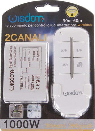 CENTRALINA 2 CANALI + TELECOMANDO WIRELESS WISDOM PER CONTROLLO LUCI LED 1000Wx2 Fai da te/Materiale elettrico/Quadri elettrici Trade Shop italia - Napoli, Commerciovirtuoso.it