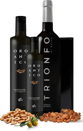 Cesta Regalo Prodotti Tipici 100% Puglia Box Cofanetto Idea Regalo Eccellenze Pugliesi Con Vino Primitivo Igp Salento Olio Evoe Snack Apulian