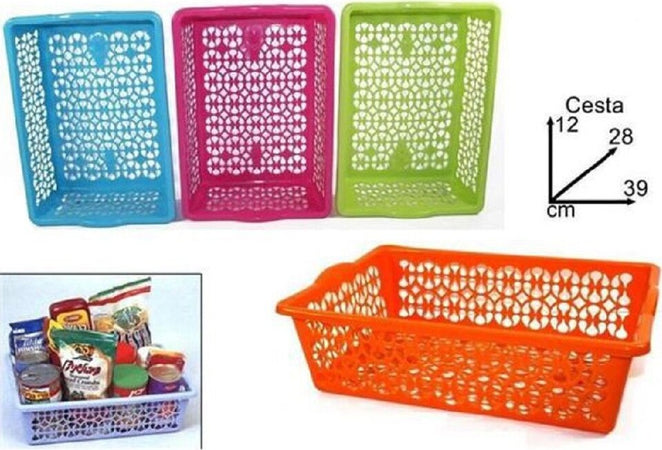 Cesta Rettangolare In Plastica 39x28x12cm Contenitore Recipiente Oggetti Bucato Casa, arredamento e bricolage > Arredamento > Portaoggetti Trade Shop italia - Napoli, Commerciovirtuoso.it