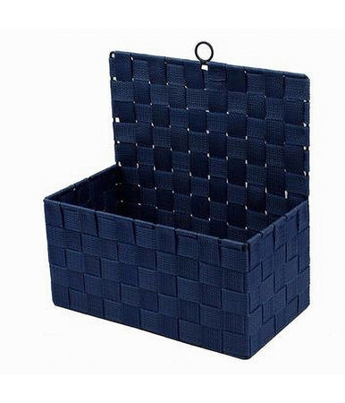Cestino Porta Oggetti Cesto In Tessuto Blu Organizer Multiuso Per Casa 79094