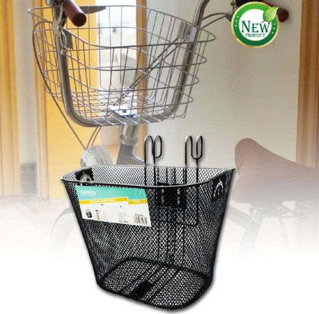 Cestino-Portapacchi-Shopping-Anteriore-Manubrio-Per-Bicicletta-Bici-Nero-Zx-9931
