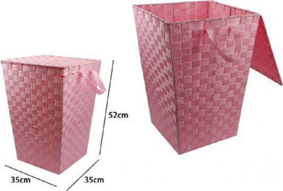 Cesto-Cestino-Portatutto-Portaoggetti-Bagno-Casa-Coperchio-35-X-52-Cm-79107-Rosa