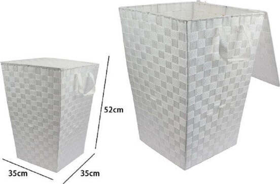 Cesto-Cestino-Portatutto-Portaoggetti-Bagno-Casa-Coperchio-35x52cm-79103-Bianco