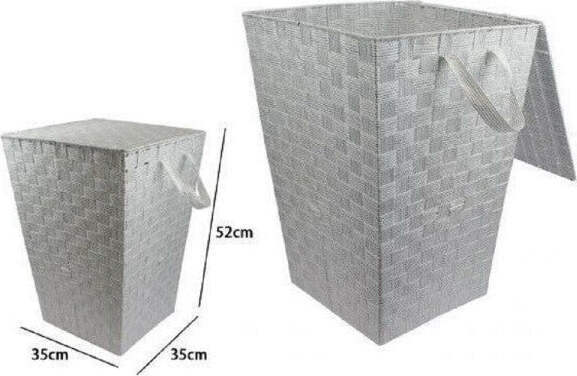 Cesto-Cestino-Portatutto-Portaoggetti-Casa-Coperchio-35x52cm-79102-Grigio-Chiaro