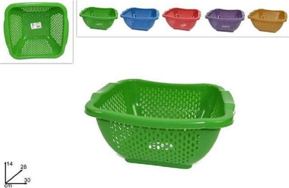 Cesto-Cestino-Quadrato-Forato-Multiuso-30cm-Scola-Frutta-Verdura-Cucina-Colorato