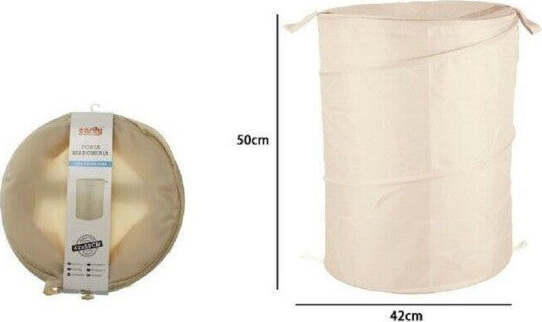 Cesto-Contenitore-Porta-Biancheria-Bucato-Giochi-Pieghevole-42x50-Cm-Beige-79853