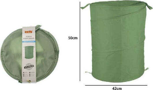 Cesto-Contenitore-Porta-Biancheria-Bucato-Giochi-Pieghevole-42x50-Cm-Verde-79852