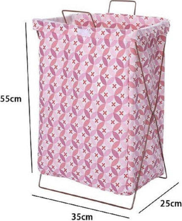 Cesto-Contenitore-Porta-Biancheria-Pieghevole-Panni-Sporchi-Bagno-79213-Rosa