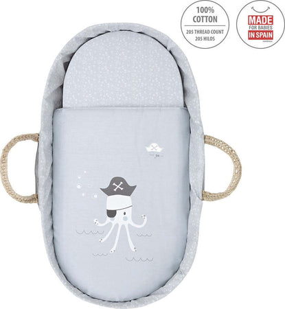 Cesto Di Mosê Une Be Ocean Grigio 39X80X25 Cm Casa e cucina/Arredamento/Cameretta bambini/Lettini per neonati e bambini/Culle/Culla da trasporto La Casa Del Bebè - Napoli, Commerciovirtuoso.it