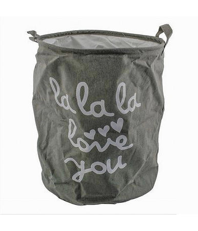 Cesto Portabiancheria Pieghevole Scritta Organizer Vestiti Sporchi 40x50cm 10473