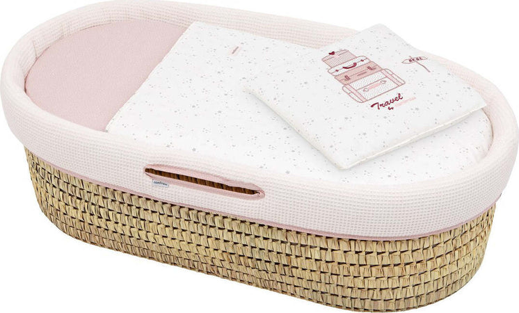 Cestone Palma Foderato Une Sky Rosa 39X80X25 Cm Casa e cucina/Arredamento/Cameretta bambini/Lettini per neonati e bambini/Culle/Culla da trasporto La Casa Del Bebè - Napoli, Commerciovirtuoso.it