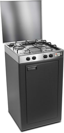 CFParker Fornello Cucina a Gas con Valvola di Sicurezza Gpl / Metano 4 fuochi acciaio inox con Mobile grigio grafite 541ACCGPS