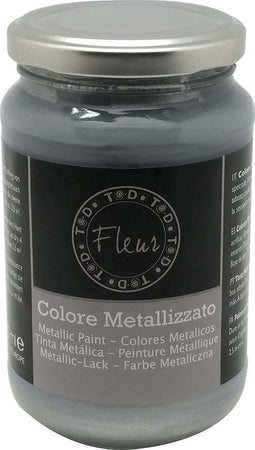 CHALKY-LOOK-FLEUR---DESIGNER'S-PAINT-COLORE-METALLIZATO-ASTON-SILVER-330ML