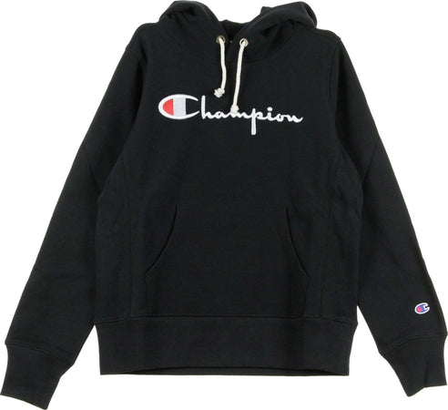 CHAMPION-Felpa-Cappuccio-Donna-Hooded-Sweatshirt-Black-da-donna