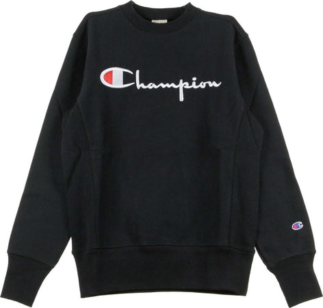 CHAMPION-Felpa-Girocollo-Uomo-Crewneck-Sweatshirt-Black-da-uomo