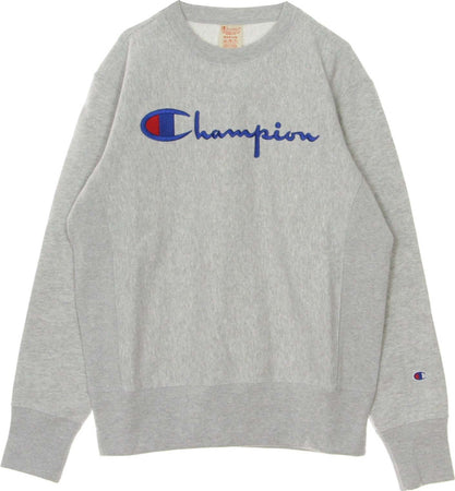 CHAMPION-Felpa-Leggera-Girocollo-Uomo-Crewneck-Sweatshirt-Ash-Heather-da-uomo