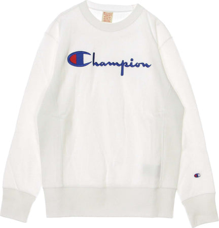 CHAMPION-Felpa-Leggera-Girocollo-Uomo-Crewneck-Sweatshirt-White-da-uomo