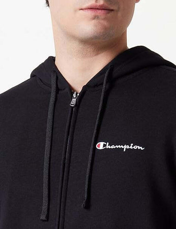 Champion-Legacy-Icons---Heavy-Spring-Terry-Small-Script-Logo-Full-Zip-Felpa-con-Cappuccio,-Nero,-Uomo