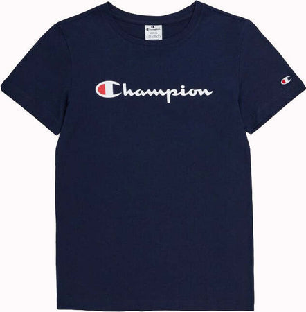 Champion-Legacy-Icons-W---S/S-Crewneck-T-Shirt,-Blu-Marino,-Donna