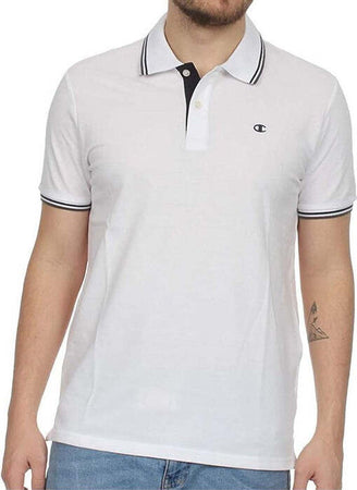 Champion-Legacy-Polo-Gallery-Light-Cotton-piqué-C-Logo,-Bianco,-Uomo