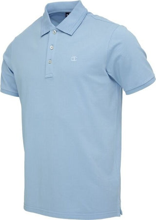 Champion-Light-Cotton-Pique-gr.175-100%Cotton-con-logo,-Celeste,-Uomo
