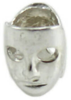 Charm Da Donna Maschera Sartiglia Di Oristano in Argento per Bracciale Base Filu & Trama 10x10 Mm Foro 4 Mm