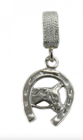Charm pendente ferro di cavallo in argento brunito Filu & Trama