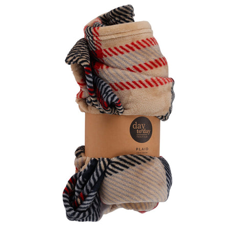 Coperta natalizia in poliestere tartan per decorazioni natalizie