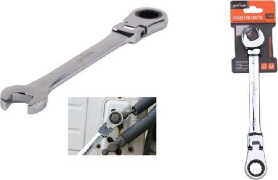Chiave-A-Cricchetto-Combinata-17mm-Testa-Pieghevole-Cromo-Vanadio-Utensile-91738