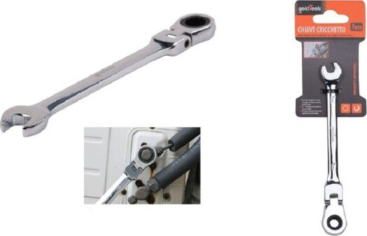 Chiave-A-Cricchetto-Combinata-7-Mm-Testa-Pieghevole-Cromo-Vanadio-Utensile-91729
