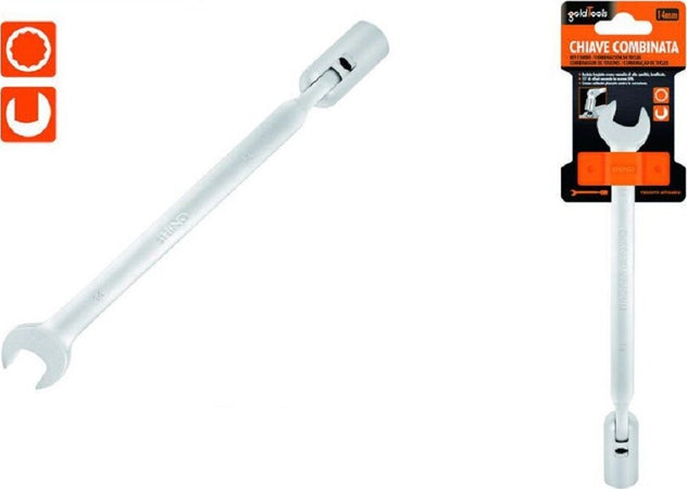 Chiave Combinata 14mm Fissa E A Bussola Poligonale Con Snodo Cromo Vanadio 97562 Fai da te/Utensili elettrici e a mano/Utensili a mano/Chiavi e chiavi inglesi/Chiavi combinate Trade Shop italia - Napoli, Commerciovirtuoso.it