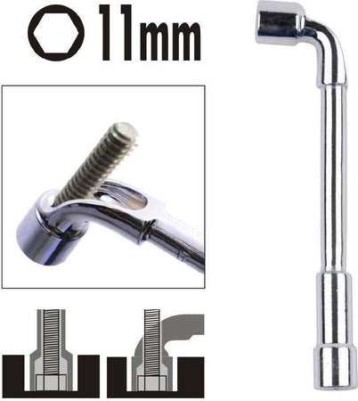 Chiave Tipo L Bussola 11mm Bocca Esagonale Cromo Vanadio Acciaio 91619 Ferramenta Fai da te/Utensili elettrici e a mano/Utensili a mano/Chiavi e chiavi inglesi/Chiavi a bussola Trade Shop italia - Napoli, Commerciovirtuoso.it